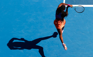 Tennis player in a match