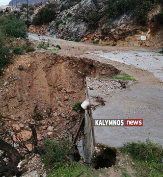 Μεγάλες ζημιές στην περιοχή Σκαλίων και Παλιονήσου από την έντονη καταιγίδα που έπληξε την Κάλυμνο