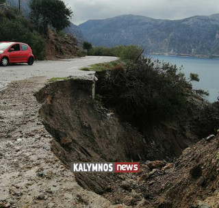 Μεγάλες ζημιές στην περιοχή Σκαλίων και Παλιονήσου από την έντονη καταιγίδα που έπληξε την Κάλυμνο