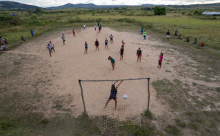 Football on a clay court