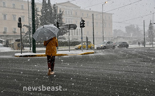 Χιόνια στο κέντρο της Αθήνας