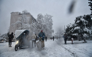 Χιόνια στο κέντρο της Αθήνας