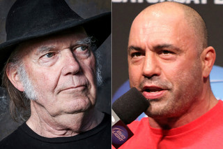 Ο podcaster Joe Rogan και ο Νιλ Γιανγκ Ο podcaster Joe Rogan και ο Νιλ Γιανγκ
