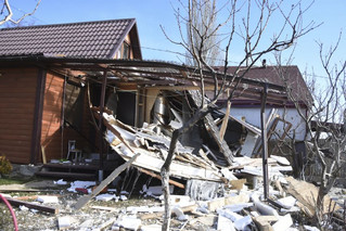 Destroyed houses in Odessa