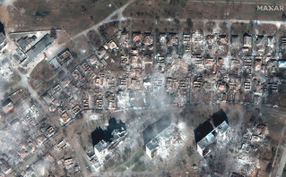 Δορυφορική εικόνα από την ισοπεδωμένη Μαριούπολη στην Ουκρανία