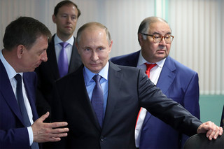 Russian businessman Usmanov with Putin