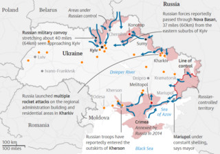 Πόλεμος στην Ουκρανία: Ο νέος χάρτης με τις περιοχές που ελέγχει η Ρωσία &#8211; Πώς πολιορκεί το Κίεβο ο ρωσικός στρατός