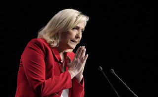 Marie Le Pen in a campaign speech in Avignon