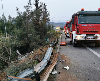 «Τρελή» πορεία για νταλίκα έξω από τη Λάρισα