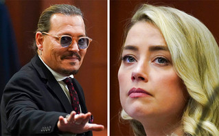 Johnny Depp in court with Amber Heard