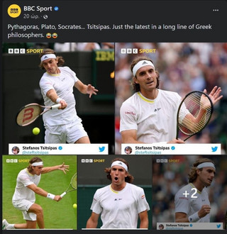 Ειρωνική ανάρτηση του BBC για τον Στέφανο Τσιτσιπά Ειρωνική ανάρτηση του BBC για τον Στέφανο Τσιτσιπά