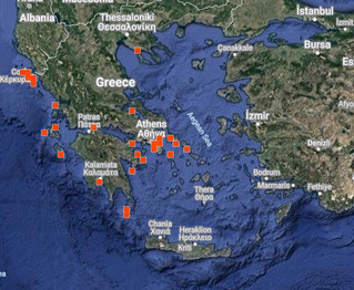 Καταγραφές Pelagia noctiluca για το τελευταίο δεκαήμερο (από 15 Ιουλίου μέχρι και 24 Ιουλίου) στην πλατφόρμα του iNaturalist.