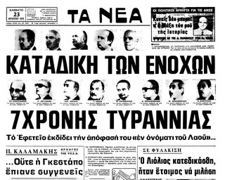 Το πρωτοσέλιδο της εφημερίδας Τα Νέα