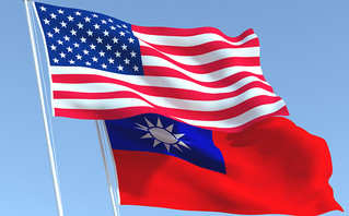 American and Taiwan flag