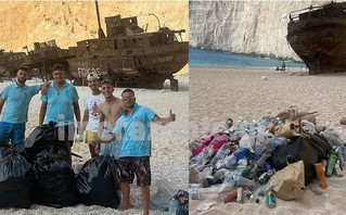 Ζάκυνθος: Οι ιδιοκτήτες σκαφών μάζεψαν τα σκουπίδια από το Ναυάγιο – «Δεν είναι δική μας ευθύνη» λέει ο δήμος