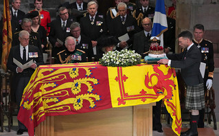 The Crown of Scotland on Queen Elizabeth's coffin