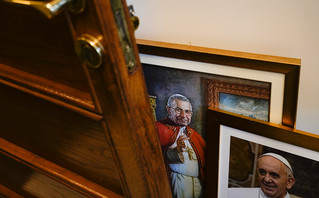 icons of Pope John Paul I, left, and Pope Francis, 