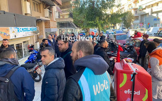 Μοτοπορεία από τους διανομείς φαγητού στη Θεσσαλονίκη για τον συνάδελφό τους που σκοτώθηκε 3 motoporeia dianomewn3
