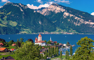 Λίμνη Thun Ελβετία Λίμνη Thun Ελβετία