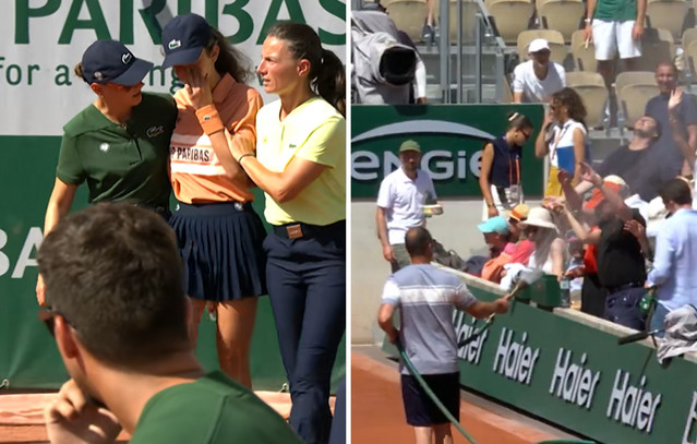 «Έλιωσαν» στο Roland Garros από τον καύσωνα: Λιποθύμησε ball girl, με λάστιχα δρόσισαν τους θεατές στις κερκίδες