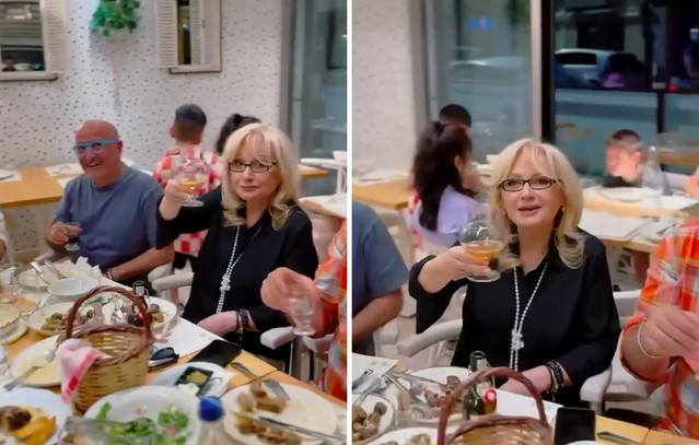 Αγγελική Νικολούλη γιορτάζει με συνεργάτες πριν το φινάλε του Τούνελ