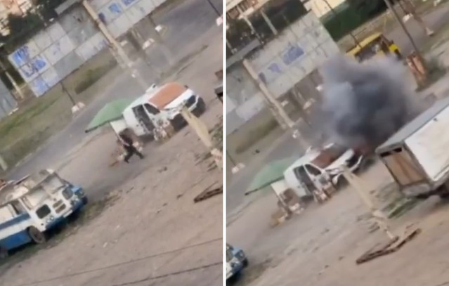 Video Shows Russian Drone Attack on Kherson Vendor