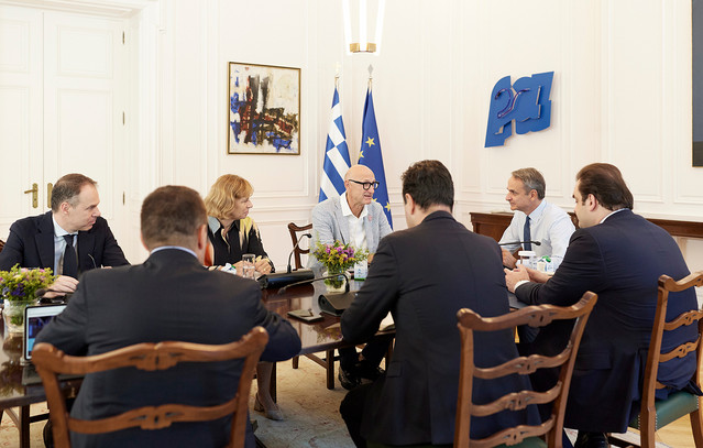Συνάντηση του Κυριάκου Μητσοτάκη με τον διευθύνοντα σύμβουλο του Ομίλου Telekom, Tim Höttges