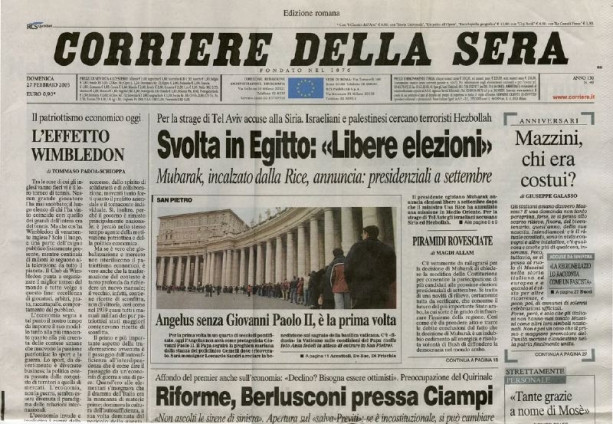 Κατέβασε «ρολά» η Corriere della Sera