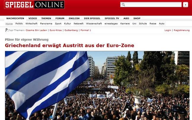 «Οι Έλληνες ζήτησαν έκθεση για πιθανή έξοδο από το ευρώ»