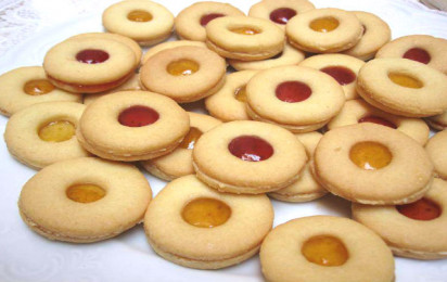Γεμιστά μπισκότα με μαρμελάδα
