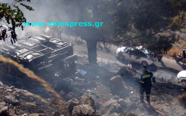 Οι πρώτες φωτογραφίες από το δυστύχημα στη Χίο