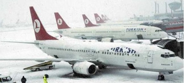 Ακύρωση πτήσεων λόγω χιονιά στην Τουρκία
