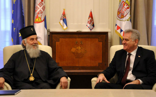Συνάντηση του σέρβου προέδρου με τον πατριάρχη Ειρηναίο