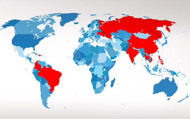 Ο χάρτης του παγκόσμιου online νυφοπάζαρου