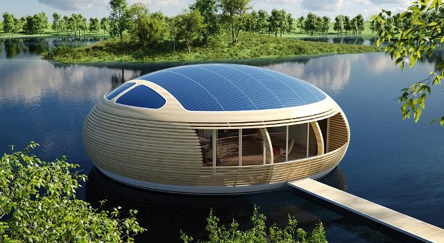 Ένα πλωτό, «ηλιακό», οικολογικό σπίτι