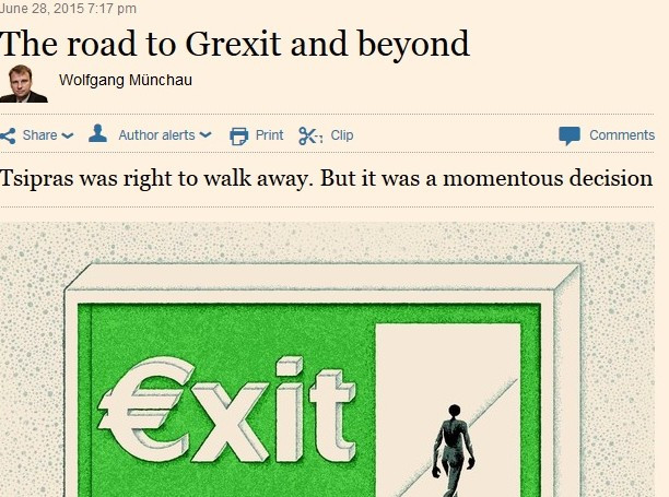 Financial Times: Ο δρόμος έως το Grexit και μετά από αυτό