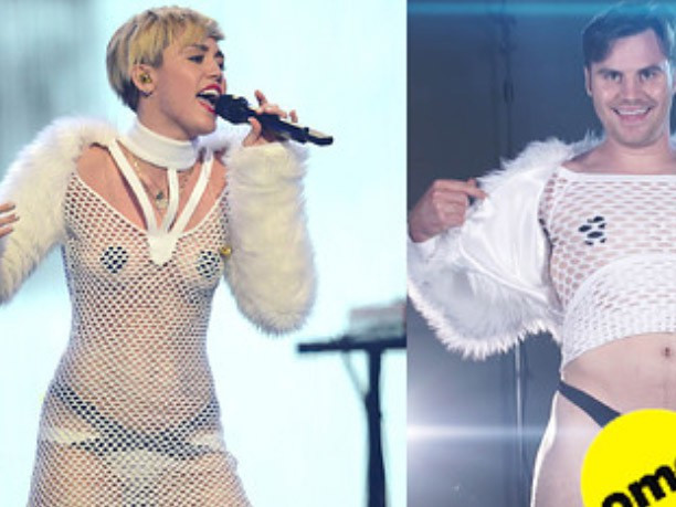 Άντρες δοκιμάζουν τα ρούχα της Miley Cyrus