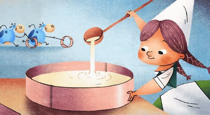 Η τυροκόμος Marie Harel που πρώτη παρασκεύασε το τυρί καμαμπέρ στο doodle της Google
