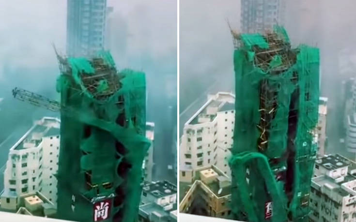 Δείτε τον υπερτυφώνα να γκρεμίζει γερανό από ουρανοξύστη στο Χονγκ Κονγκ