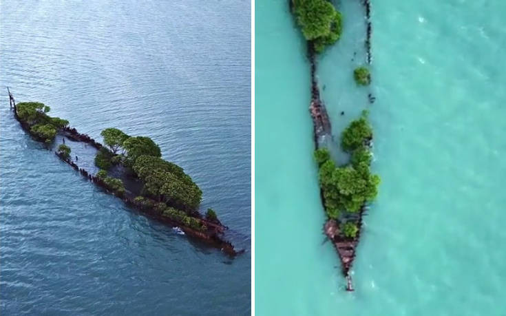 Ένα σωστό φυσικό νησί φτιάχνεται σε… ναυάγιο