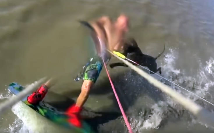 Άνδρας δέχθηκε επίθεση από σκύλο την ώρα που έκανε kite surfing