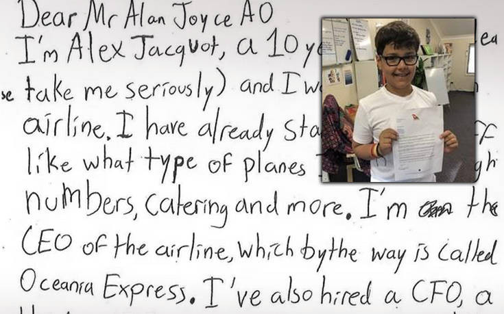 Δεκάχρονος έστειλε γράμμα στον διευθύνοντα σύμβουλο της Qantas και πήρε επική απάντηση
