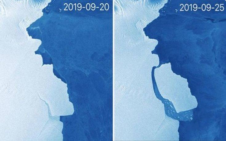 Τεράστιο παγόβουνο μεγάλο όσο 15 φορές το Παρίσι αποκολλήθηκε από την Ανταρκτική