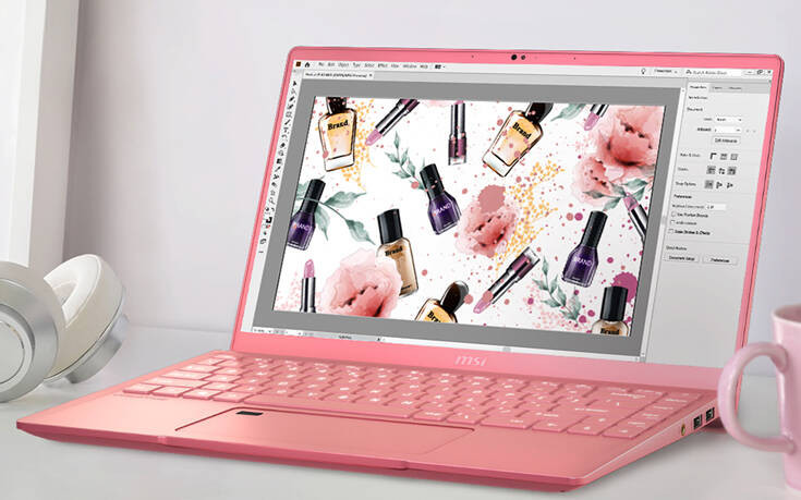 Το δυνατό ροζ laptop