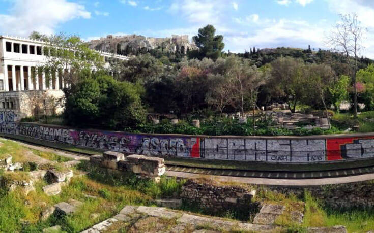 Διπλή αντιγκράφιτι επιχείρηση του Δήμου Αθηναίων σε γραμμές ΗΣΑΠ &#8211; Πάρκο Θησείου