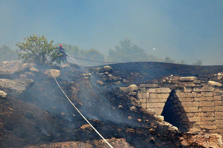 Υπό μερικό έλεγχο η φωτιά στις Μυκήνες - Παραμένουν οι δυνάμεις της Πυροσβεστικής
