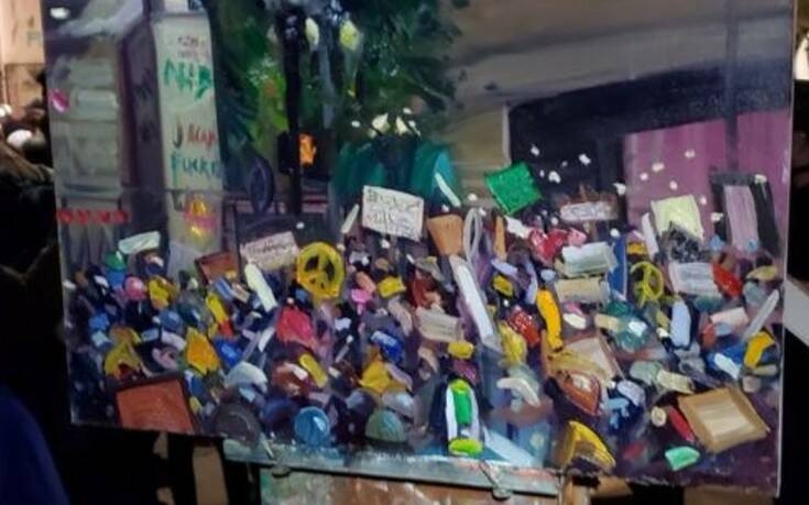 «Τείχος από Καλλιτέχνες» κατά της βίας που ασκήθηκε στους διαδηλωτές στήθηκε στο Πόρτλαντ