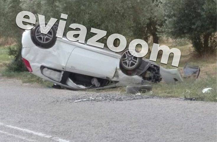 Τροχαίο στο Βαθύ Αυλίδας: Αυτοκίνητο κατέληξε ανάποδα εκτός δρόμου μετά από&#8230; τούμπες