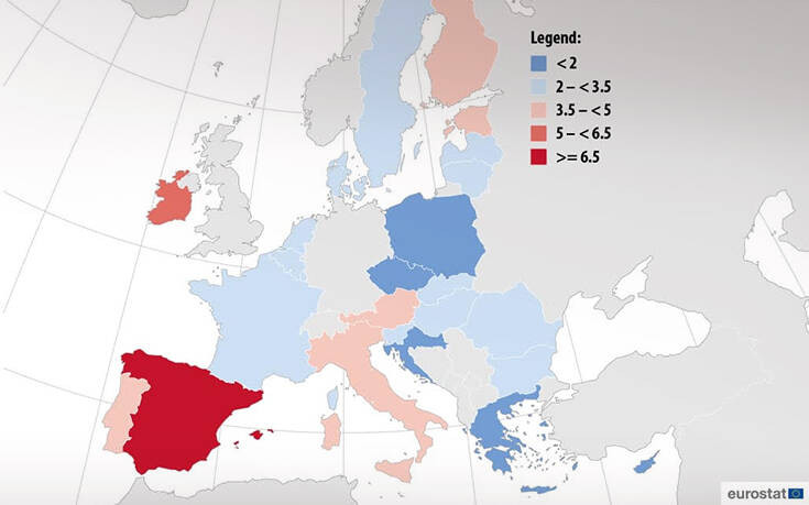Eurostat: Η Ελλάδα κράτησε τις θέσεις εργασίας εν μέσω lockdown για τον κορονοϊό &#8211; Δείτε τον χάρτη