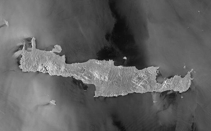 Η εντυπωσιακή φωτογραφία της Κρήτης που τραβήχτηκε από τον ευρωπαϊκό δορυφόρο Copernicus Sentinel-1